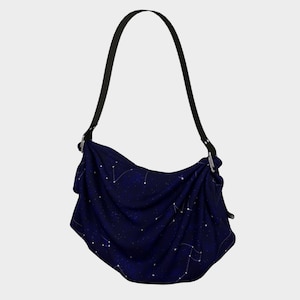 Constellation Galaxy Origami Tote Bag Hobo Style Hippie Purse Luggage Carry On Navy Sky