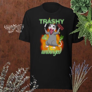 Trashy and Unhinged Dumpster Fire Possum Pegatina