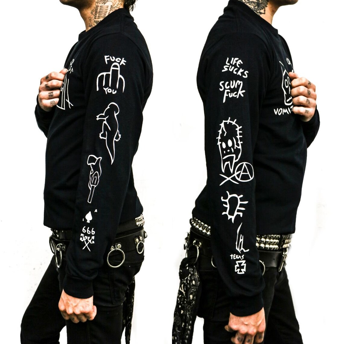 gg allin tattoo shirt
