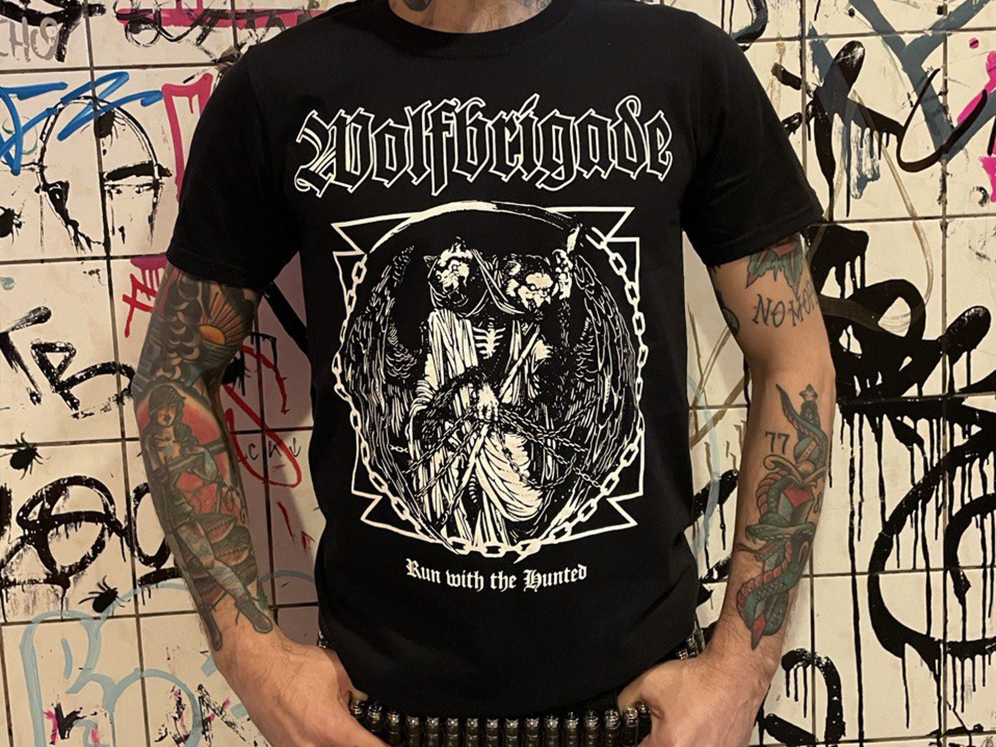 WOLFBRIGADE Run With the Hunted Official T-shirt D-beat - Etsy