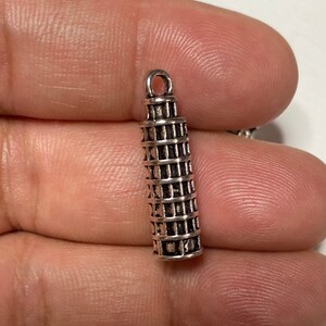 Leaning tower of pisa Charms, Italy tower of Pisa Pendants, 3D Alloy Tower of Pisa Charms, Silver Alloy Leaning Tower of Pisa, Charms
