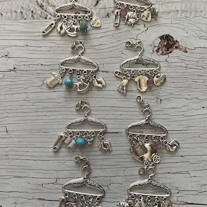 Clothes Hanger Pendant , Baby Hanger Charm, Silver Hanger Charms, Baby Shower Pendant, Baby Shower Giveaway 40x55mm