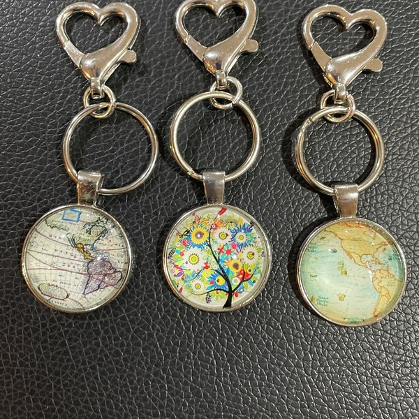 World Map Keychain, Earth Keychain, World Map Jewelry, Globe Cabochon Keychains, Map Glass Keychains, World Peace Tree Keychain, Earth Charm