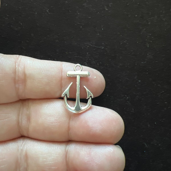 Anchor Sea Design Zinc Alloy Charm, Nautical Anchor Anklet Sea Charms, Nautical Anchor,  Anklet Sea Charm, Double Sided Anchor Charm 23*15mm