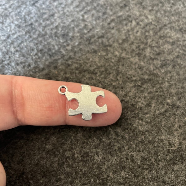 Jigsaw puzzle piece Charm,  autism awareness pendant ,charms for jewelry making,  antique Tibetan silver Charms, Alloy Crafting Charms