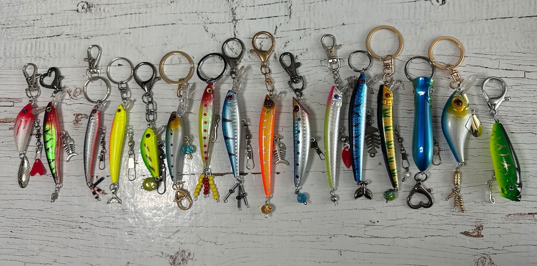 Fish Lure Keychain, Fishing Lure Keychain, Gifts for Him, Fishing Lure Charms for Him Etsy