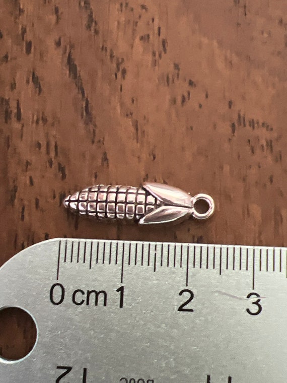 Corn charms, Vintage Silver Corn Charm, Corn on the Cob Ear Charm, Corn on the cob ear, Food Charm, Thanksgiving Food, Corn Ear  24*7mm