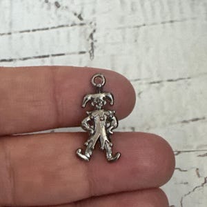 2D Jester Clown Charm, Zinc Alloy Pendant (25x12mm) Gun Metal