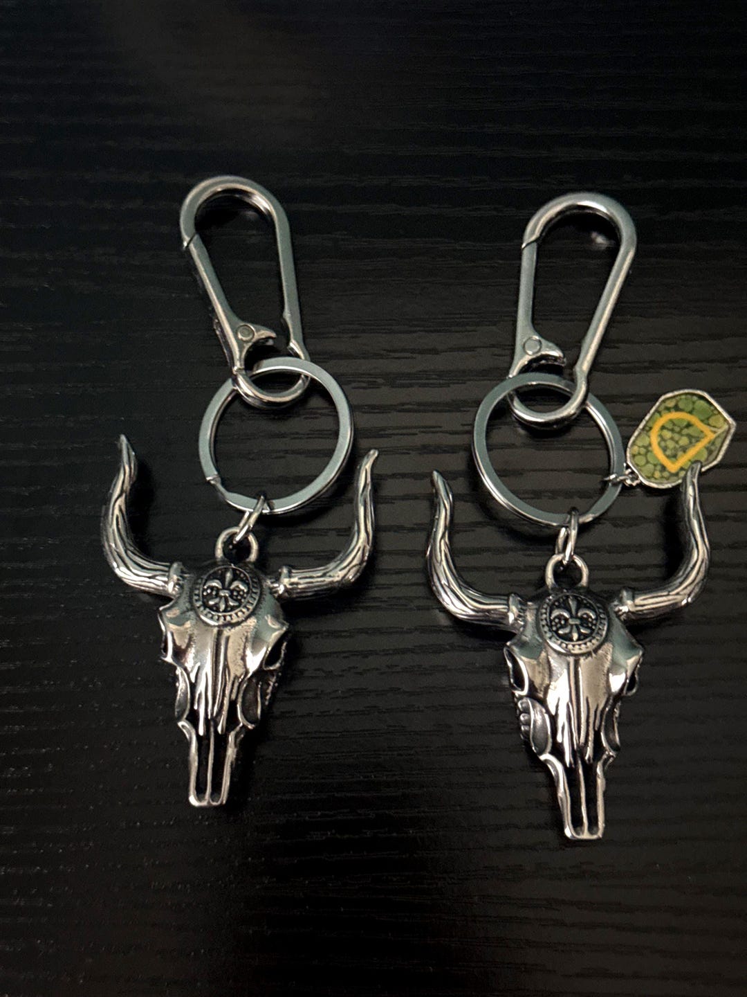 Texas Bull Longhorn Keychain, Stainless Steel Keychain, Western Style ...
