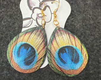 Peacock Earrings, Feathers Earrings, Teardrop Earrings, Dangle Earrings, Peacock Jewelry, Blue Earrings, Peacock Jewelry, Bird Earrings