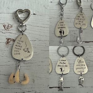Stainless Steel Fishing Lure Keychain, Fishing Keychain, Fishing Lure Keychains, Father Day Gifts, Grandpa Keychain, Fishing Gifts For Men