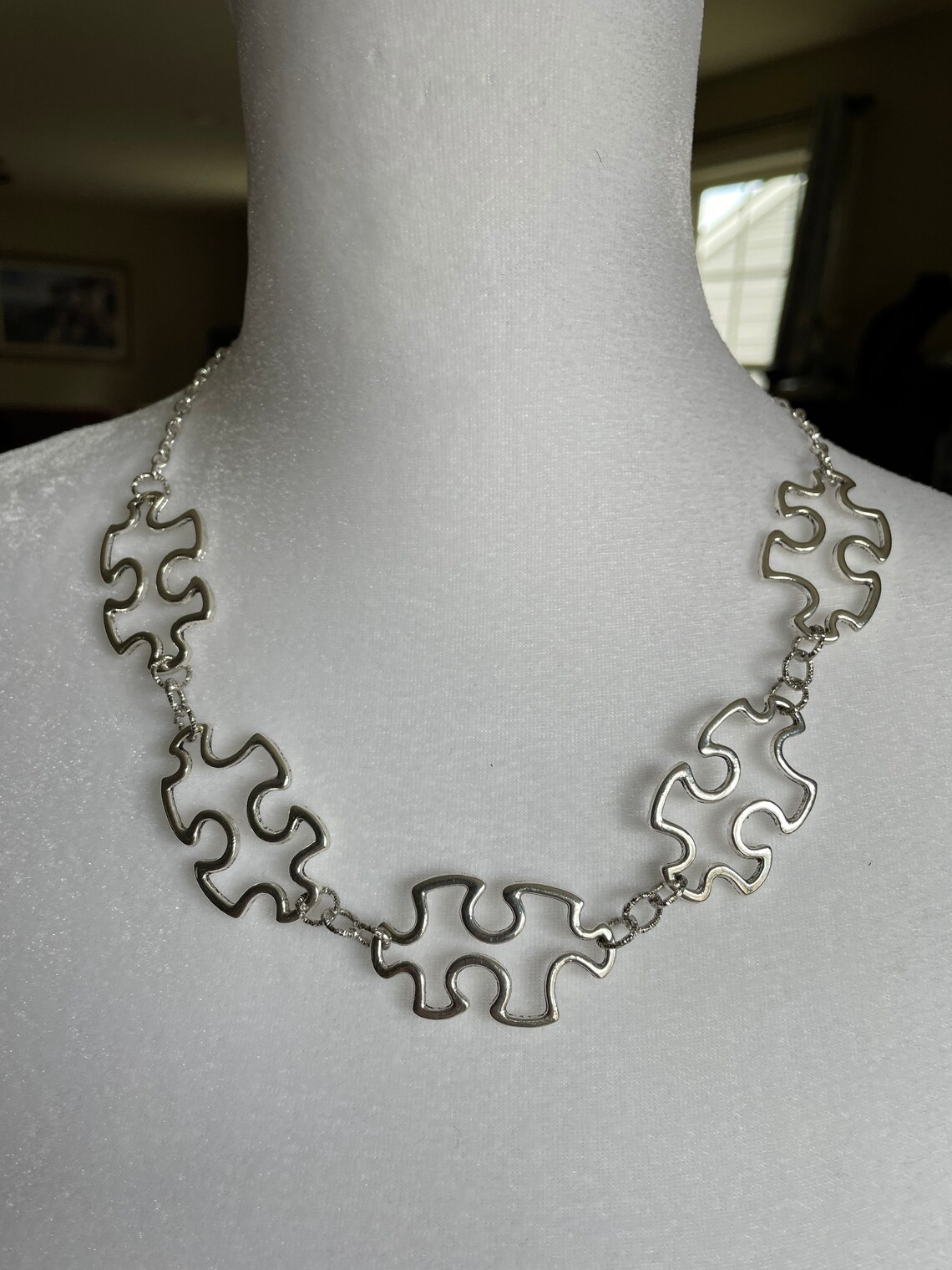 Jigsaw Puzzle Necklace Puzzle Piece Necklace Puzzle Piece Etsy