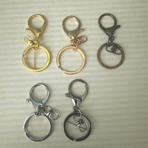 Swivel Lobster Clasp Key Ring: Zinc Alloy Jewelry Making (65x30mm)
