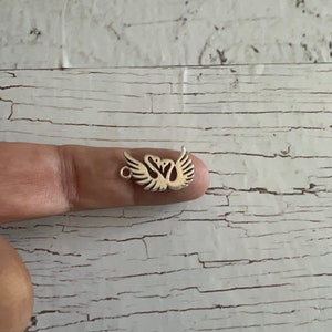 Silver Sawn charms, Double Sided Swan Charm, Animal Charm, Bird Charm,  Swan, Antique Silver Swan Charm, DIY Charm 23x13mm