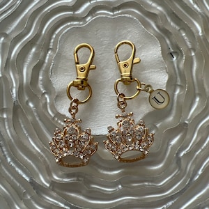 Rhinestone Crown Zipper Pull, Rhinestone Zipper Pull, Crown Purse Charm, Backpack Charm, Planner Charm, Queen Crown zipper pull, Gold Crown
