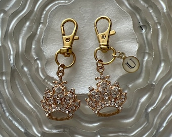 Rhinestone Crown Zipper Pull, Rhinestone Zipper Pull, Crown Purse Charm, Backpack Charm, Planner Charm, Queen Crown zipper pull, Gold Crown