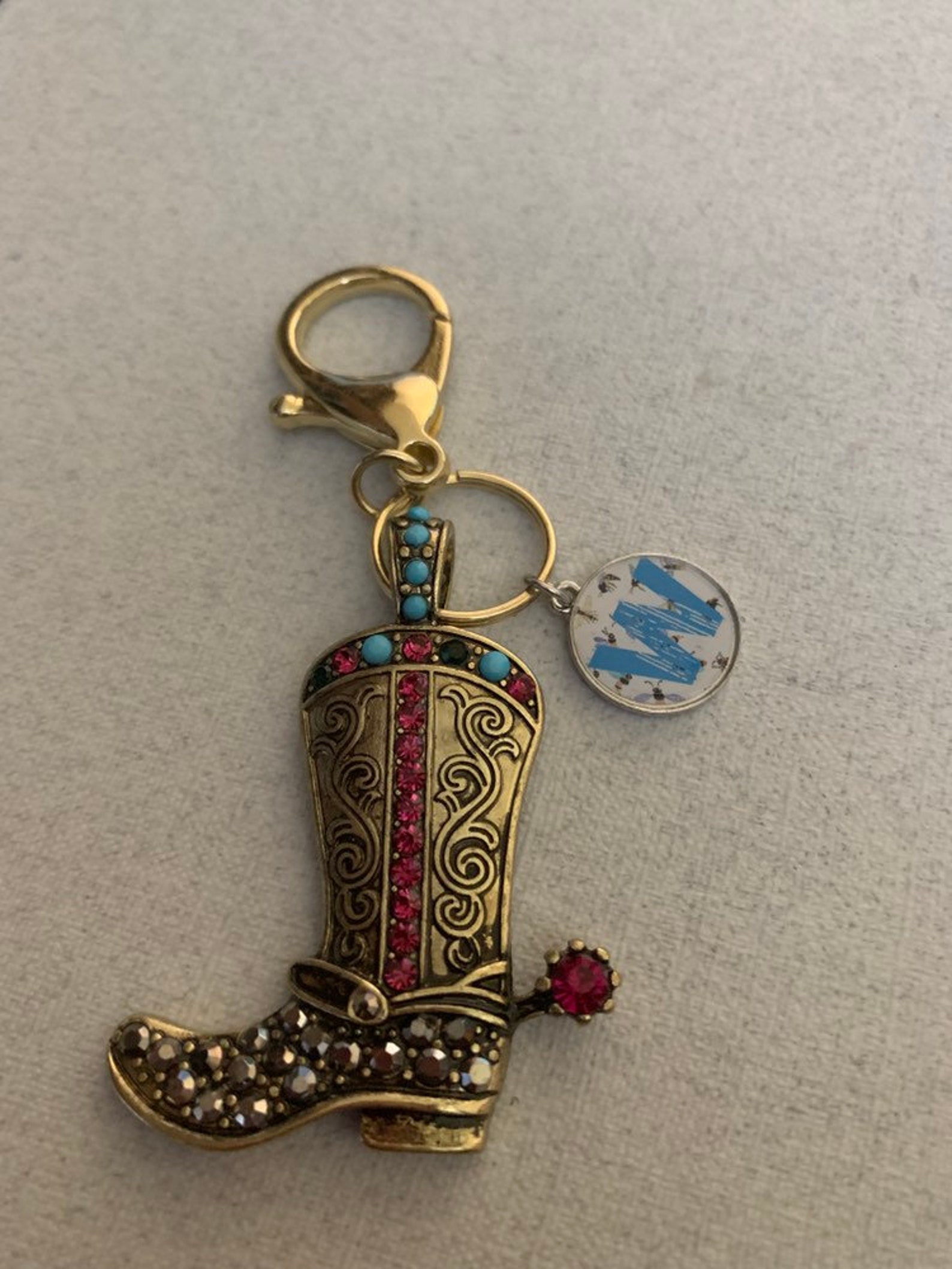 Gold Cowboy Keychain Cowgirl Boot Keychain Boot Keychain Etsy