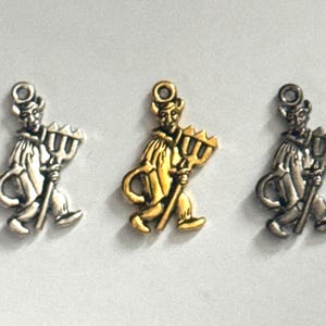Satan Charms, Silver Demon Charm,  Devil Charm, Double sided Devil Charm, Silver Devil Charm, Halloween Pendants, Antique Gold Devil 26*15mm