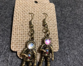 Rocket Earrings, Out of space Jewelry, Astronaut Earrings,  Interstellar Jewelry,  UFO Earrings, Brass Earrings, Spaceship Earrings, Space