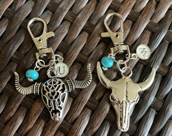 Bull Ox Head Zipper Pull, Ox Head Zipper Pull, Silver Bull Ox Head