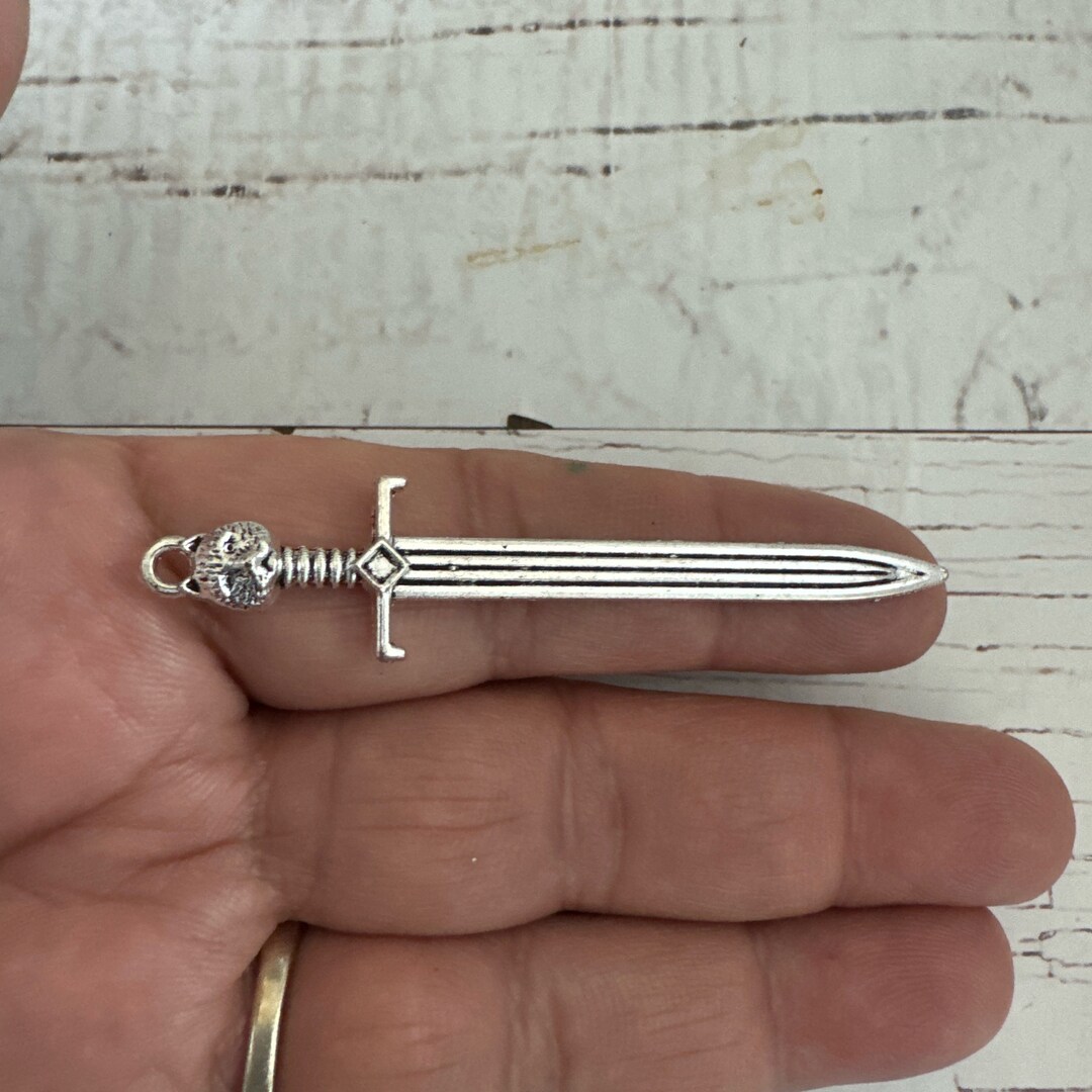 Silver Sword Cat Charms, Tibetan Silver Sword, Long Sword Charm, Silver ...