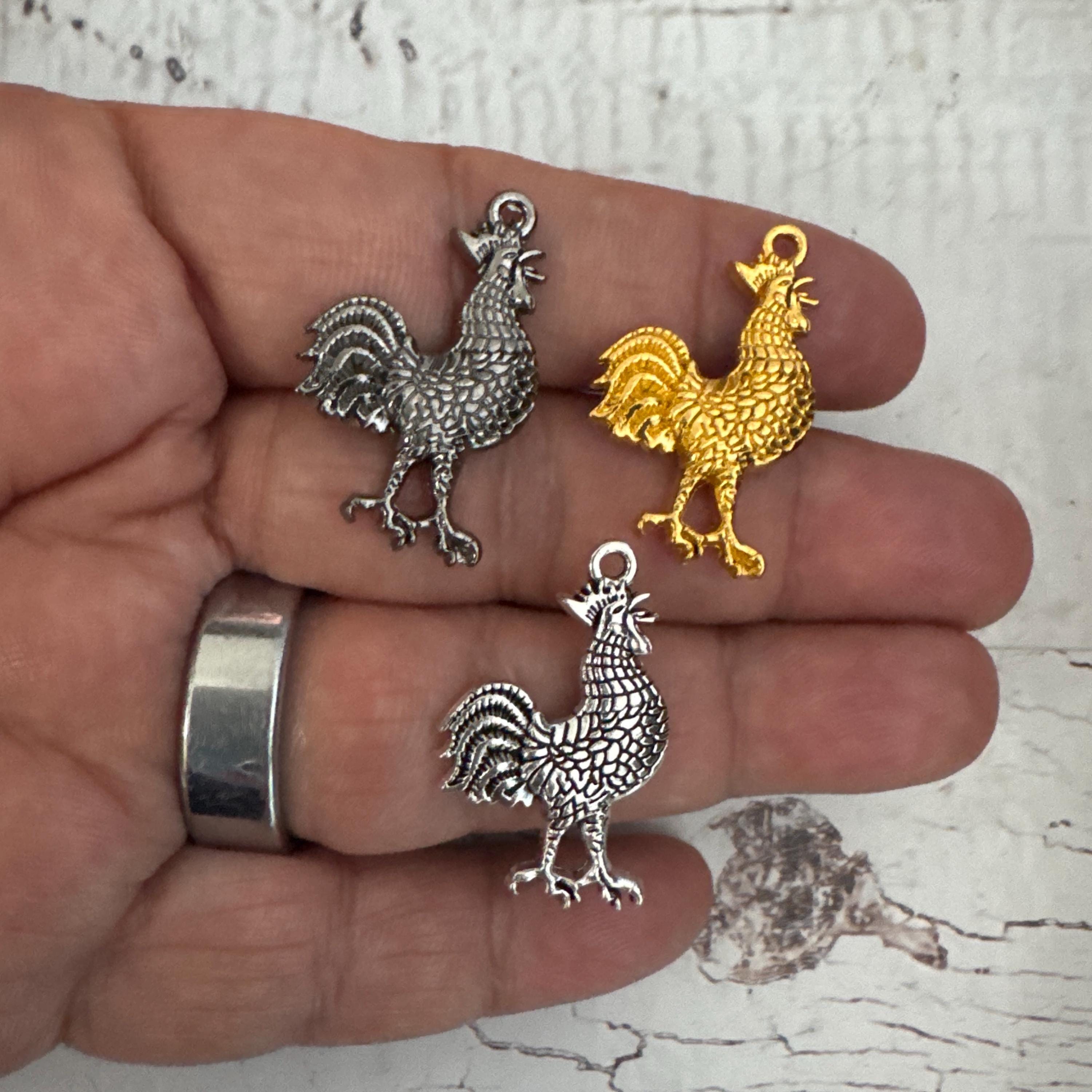 3D Cock Rooster Charm Silver Rooster Rooster Charms Double Sided Rooster Cock Rooster Jewelry Gold Rooster Gun Metal Rooster 30x19x5mm Etsy