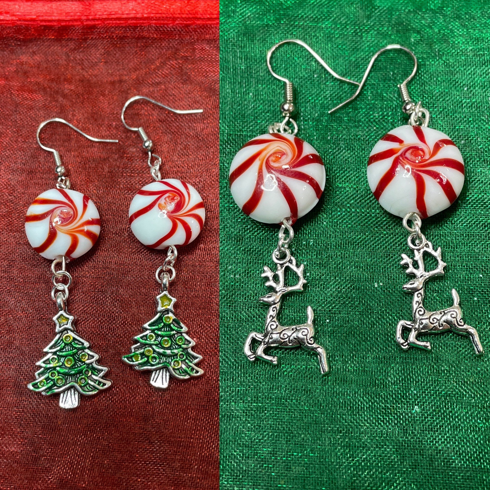 Candy Cane Earrings Holiday Jewelry Christmas Earrings Etsy Australia