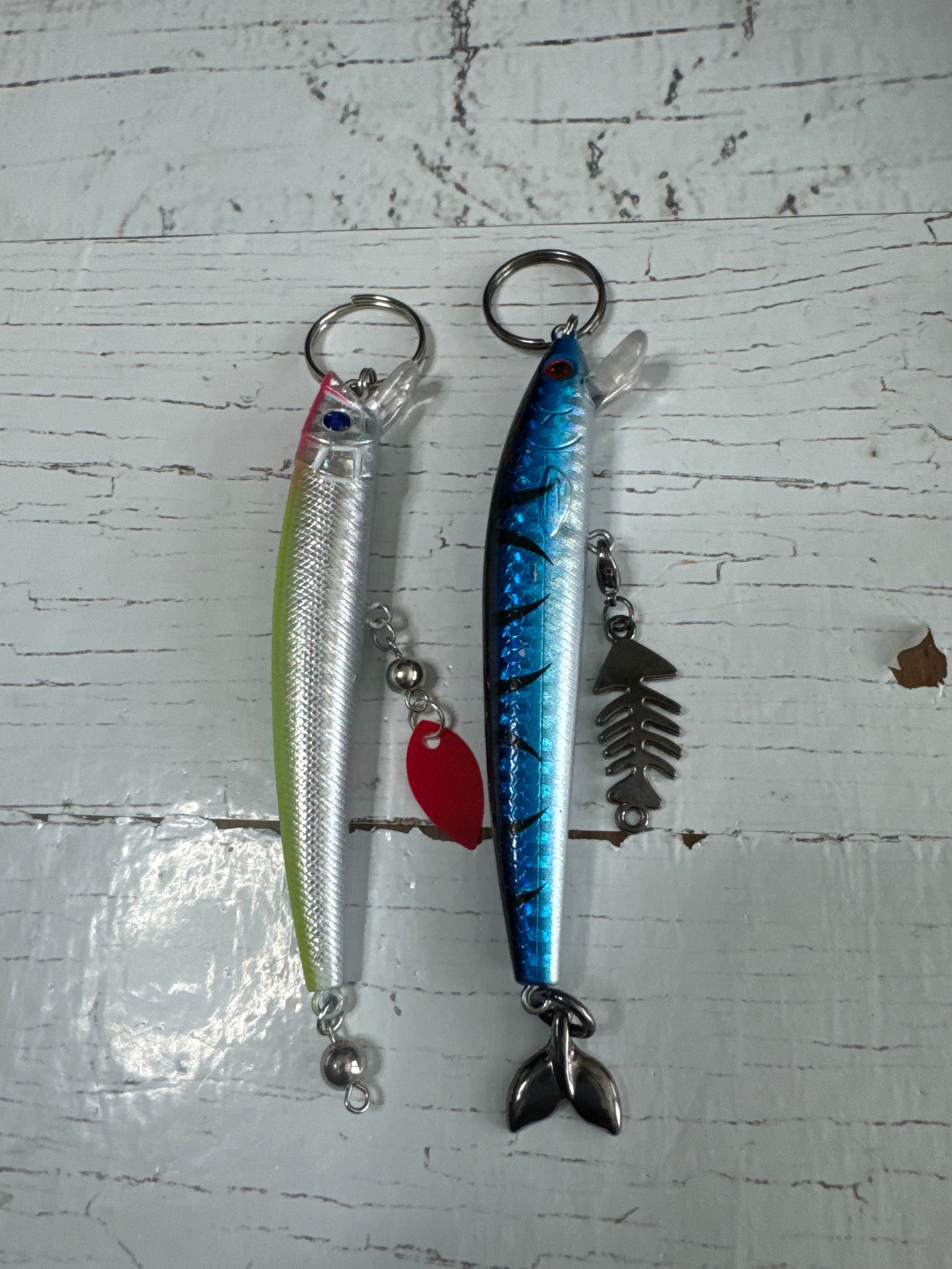 chainmail fishing lure Colorful Fish Lure Keychain, Fishing Gift
