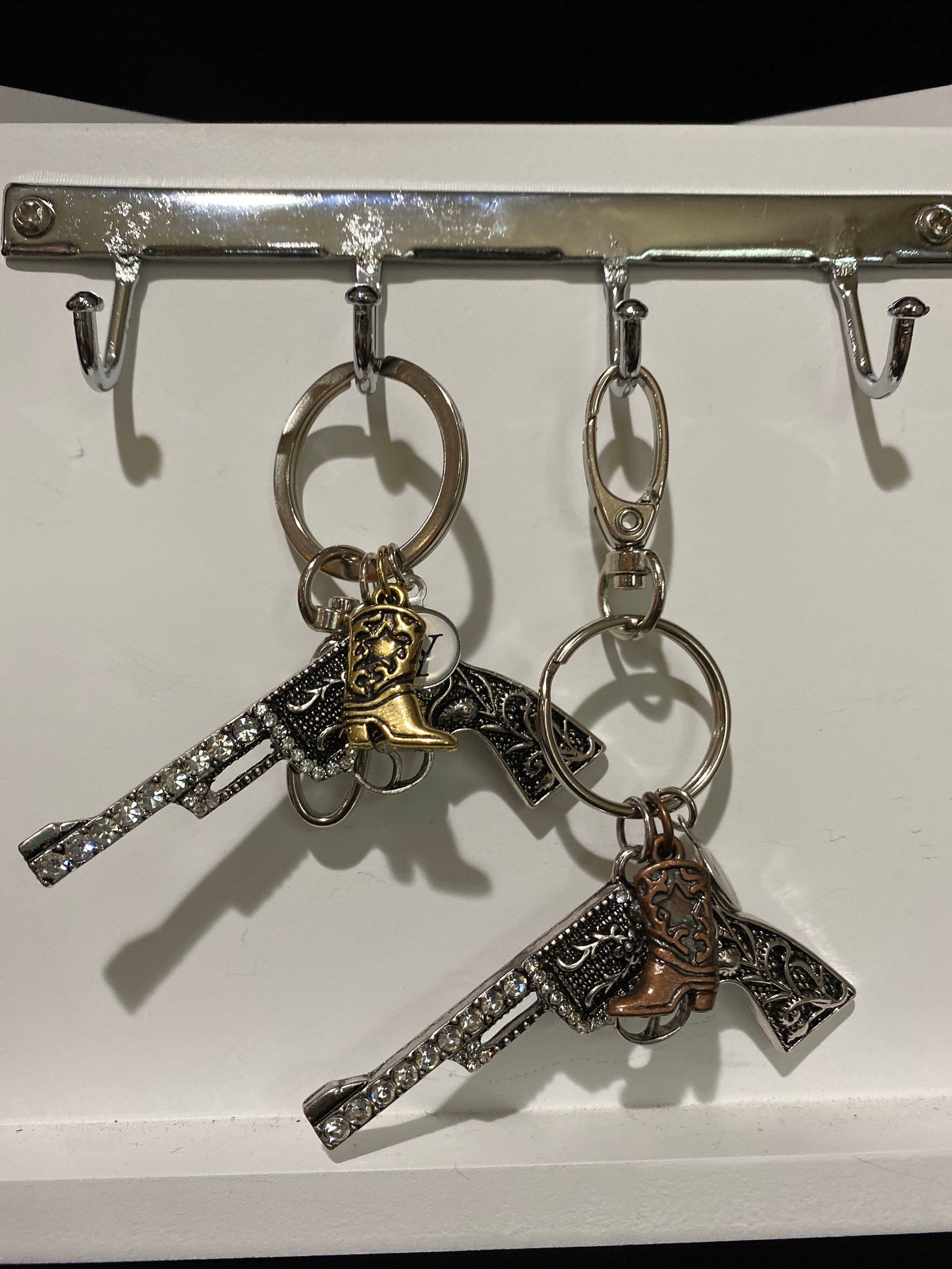 Rhinestone Gun Keychain Western Style Keychain Handbag Etsy