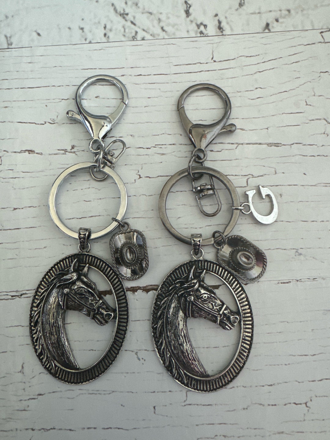 Horse Medallion Keychain, Horse Keychain, Steed Keychain, Western ...