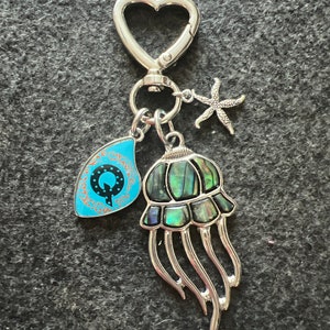 Abalone Jellyfish Keychain, Sea Animal Keychain, Jellyfish Keychain ...