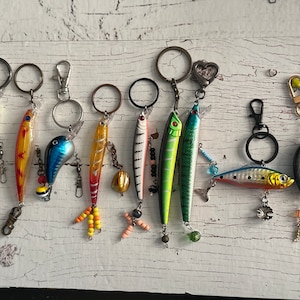 Fish Lure Keychain, Fishing Lure Keychain, Gifts for him, Fishing Lure Charms for Him, Valentine&#39;s Gift, Father Day Gift, Birthday Gift