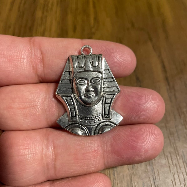 Egyptian King Tut Pendant, Silver Plated Alloy Egyptian King Tut, Tutankhamen pendant , Egyptian Charm, King Tut Charm  37*26mm