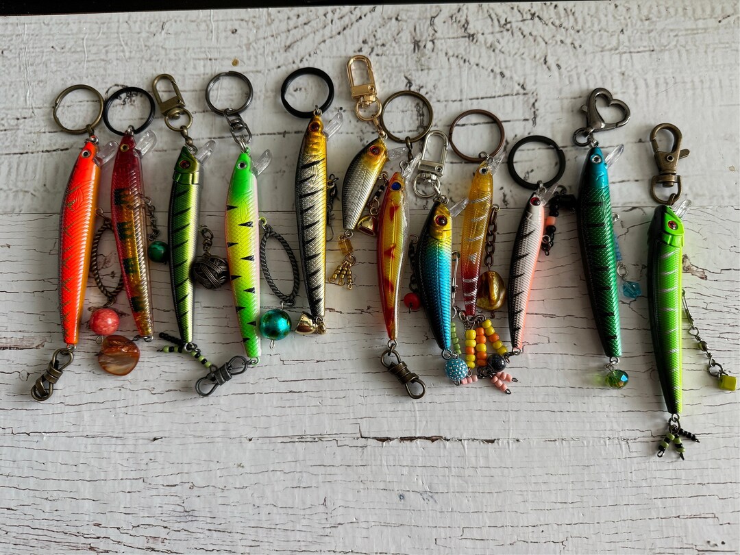 Fish Lure Keychain, Fishing Lure Keychain, Gifts for Him, Fishing Lure