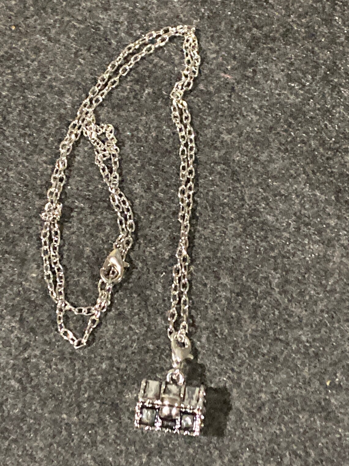 Treasure Chest Necklace Silver Jewelry Shiny Jewelry Etsy