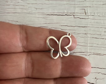 Silver Wire Butterfly Charms: Insect Animal Charm (17x20mm)