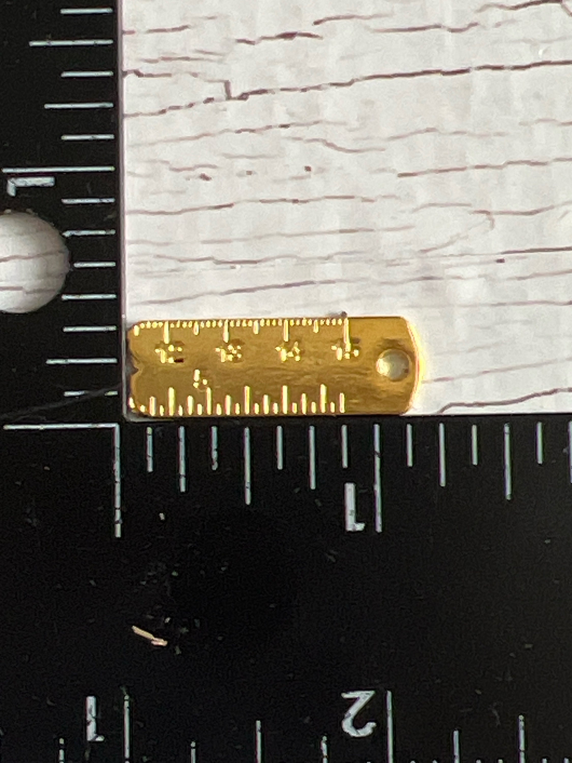 A Gold Ruler Ruler Charm, Silver Ruler, Gold Ruler, Gun Metal Ruler, Double Sided ...
