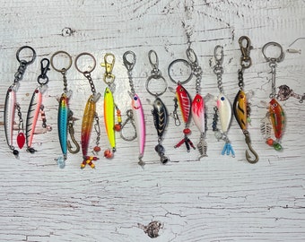 Fish Lure Keychain, Fishing Lure Keychain, Gifts for him, Fishing Lure Charms for Him