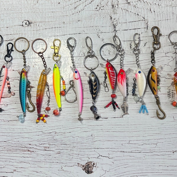 Fish Lure Keychain, Fishing Lure Keychain, Gifts for him, Fishing Lure Charms for Him