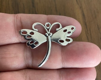 Dragonfly charms,  vintage silver dragonfly charm, Dragonfly pendant for jewelry 27*36mm