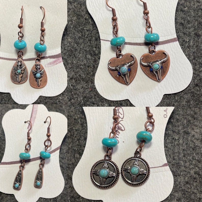 Boho Earrings Cactus Teardrop Earrings Southwestern Jewelry