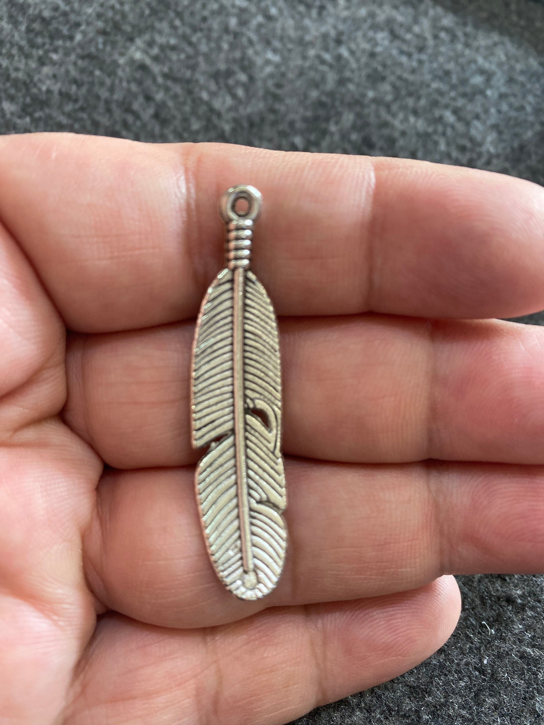 4pcs Antique Silver Feather Charms Curved Feather Charm Etsy UK