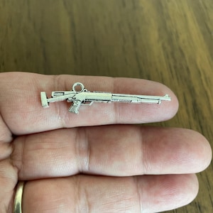 Sniper rifle Charms, Antique Silver Sniper Rifle, Rifle charms, Sniper Rifle pendant for necklace 44mm