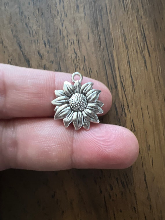 Sunflower Charms, Silver Charm, Flower Charm Pendants For Jewelry