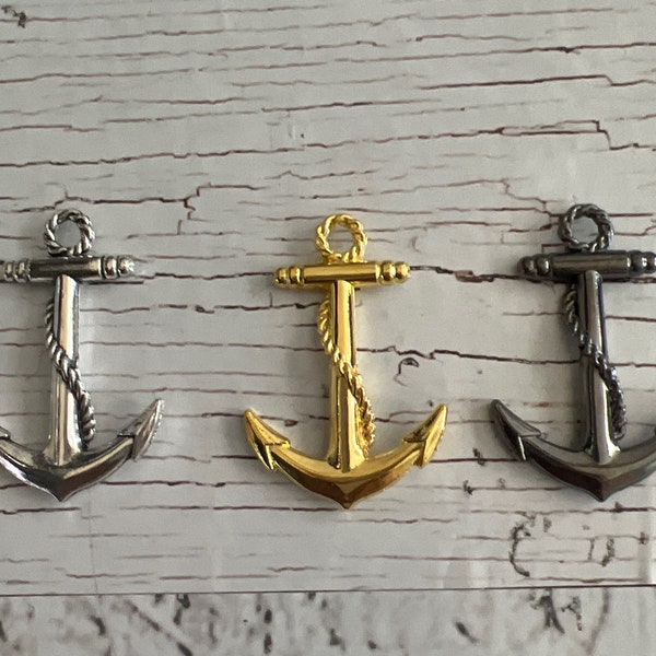 Anchor Charms, Vintage Silver Anchor Rope Charm, Anchor Rope Charm, Silver Sea Anchor charm, Nautical Charms  44*30mm