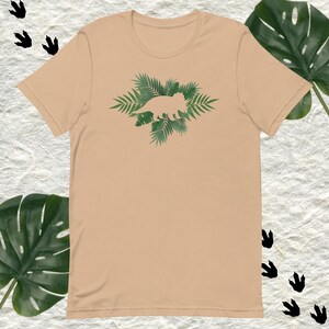 Dinosaur Jungle T-Shirt – Tropical Triceratops Shirt for Kids or Adults – Prehistoric Jungle Graphic Tee – Dino Lover Gift – Unisex Soft Tee