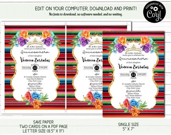 クインス アノス、15 歳の誕生日への招待、ミス クインスへの招待、フィエスタ テーマへの招待、キンセアニェラへの招待、メキシカン テーマへの招待、キンセアニェラへの招待