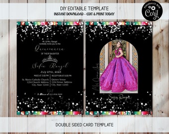Mis Quince Anos, 15th Birthday Invite, Photo Invite, Mis Quince Invite, Fiesta Theme Invite, Quinceanera Invitation, Mexican Theme Invite