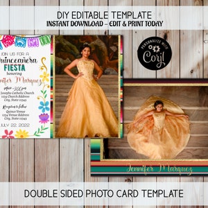 Mis Quince Anos, 15th Birthday Invite, Photo Invite, Mis Quince Invite, Fiesta Theme Invite, Quinceanera Invitation, Mexican Theme Invite