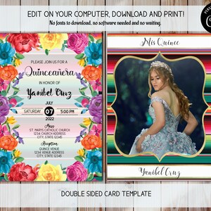 Foto Quince Invite, sofortiger Download Fiesta-Einladung, Quinceaños Fiesta-Thema, fünfzehn Geburtstag, Quinceaños-Fiesta-Einladung, mexikanische Fiesta